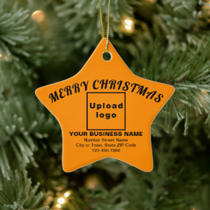 Business Christmas Orange Colour Star Ceramic Ornament