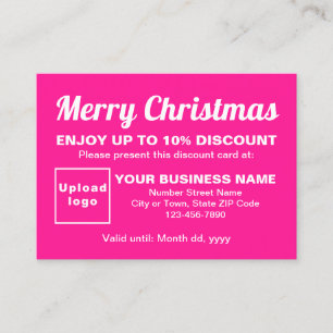 Business Christmas Pink Discount Card