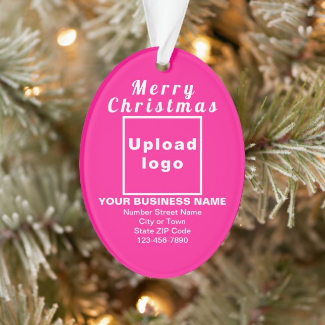 Business Christmas Pink Oval Acrylic Ornament (Tree)