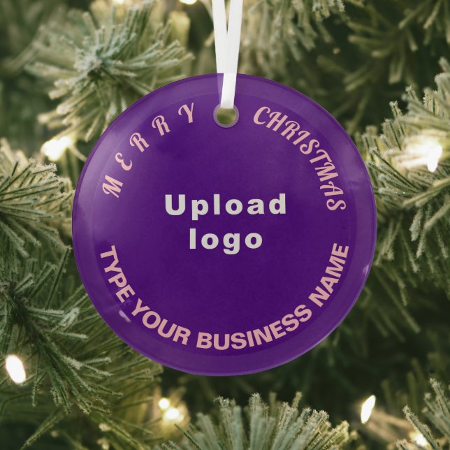 Business Christmas Purple Circle Glass Ornament (Insitu)