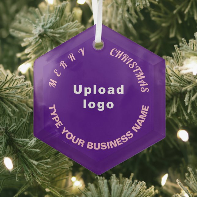 Business Christmas Purple Glass Hexagon Ornament (Insitu)