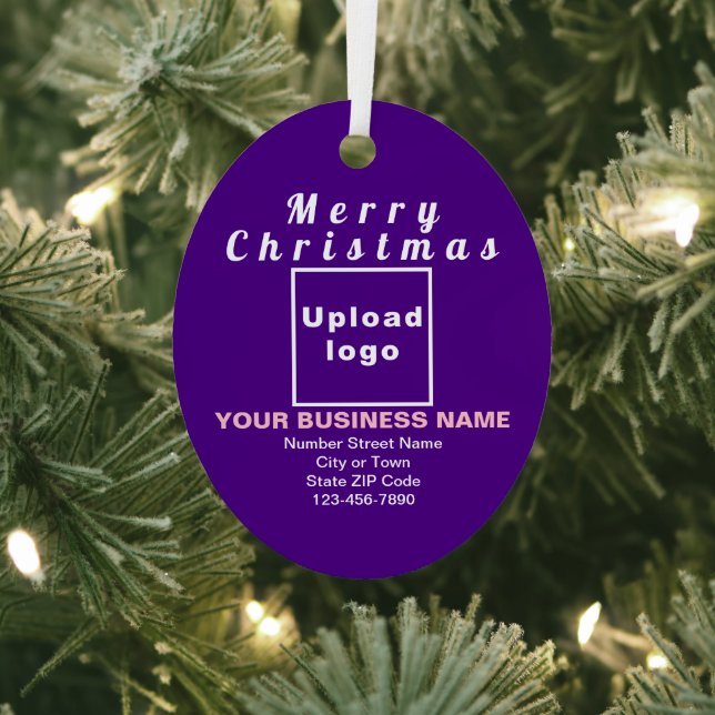 Business Christmas Purple Oval Metal Ornament (Insitu)