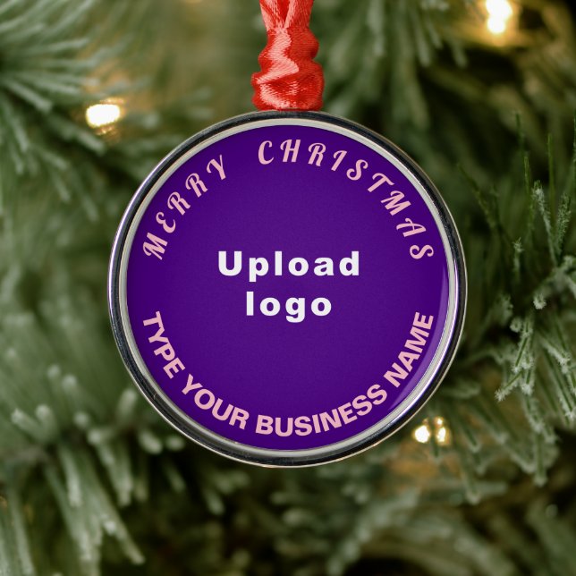Business Christmas Purple Round Ornament (Tree)