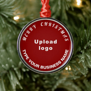 Business Christmas Red Round Ornament