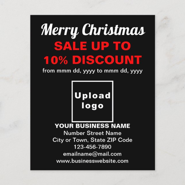 Business Christmas Sale on Black Flyer (Front)