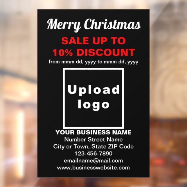 Business Christmas Sale on Black Window Cling (Sheet 2)