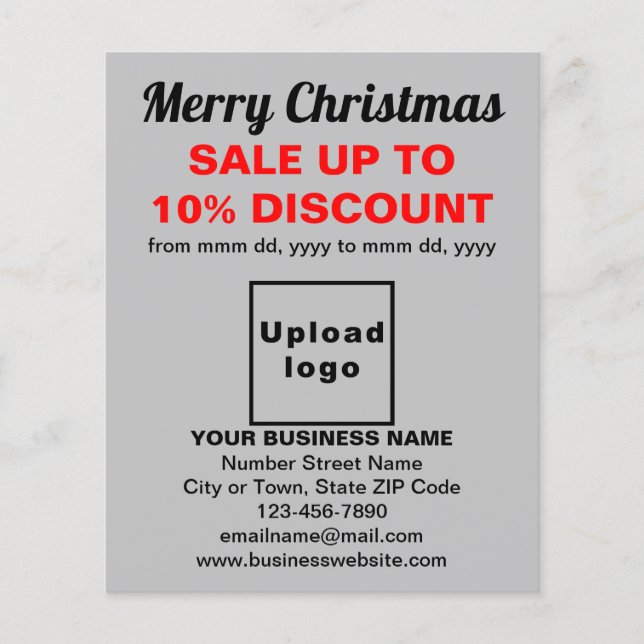 Business Christmas Sale on Grey Flyer (Front)