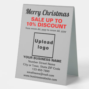 Business Christmas Sale on Grey Table Sign