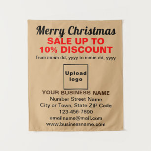 Business Christmas Sale on Light Brown Tapestry