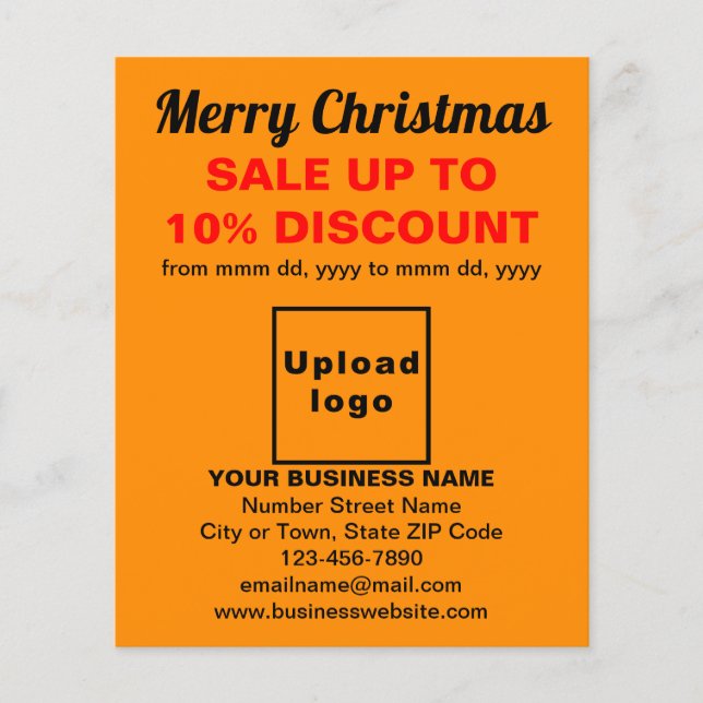 Business Christmas Sale on Orange Colour Flyer (Front)