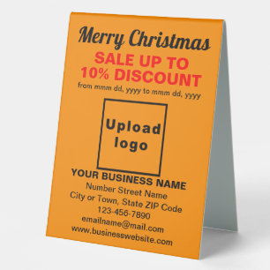 Business Christmas Sale on Orange Colour Table Sig
