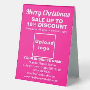 Business Christmas Sale on Pink Table Sign