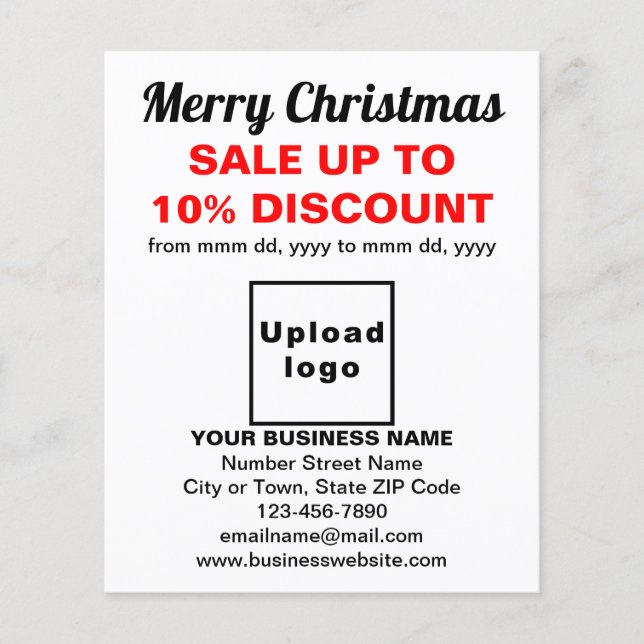 Business Christmas Sale on White Flyer (Front)