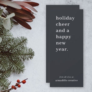 Business Christmas   Stylish Corporate Black Holiday Card