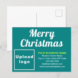 Business Christmas Teal Green Holiday Postcard