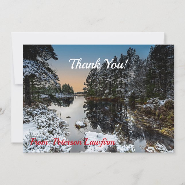 Business Christmas Thank You Winter Landscape Card (Front)