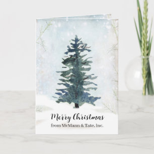 Business Christmas Tree Winter Snow Frost Custom Card