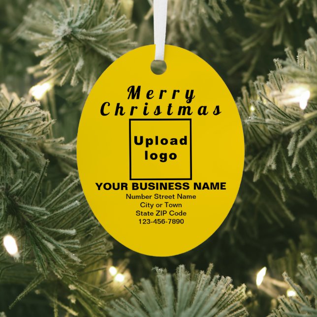 Business Christmas Yellow Oval Metal Ornament (Insitu)