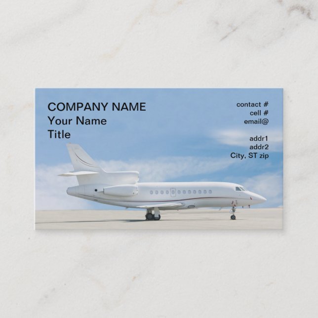 business class jet business card (Front)