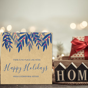 Business Client Christmas Card Kraft Blue