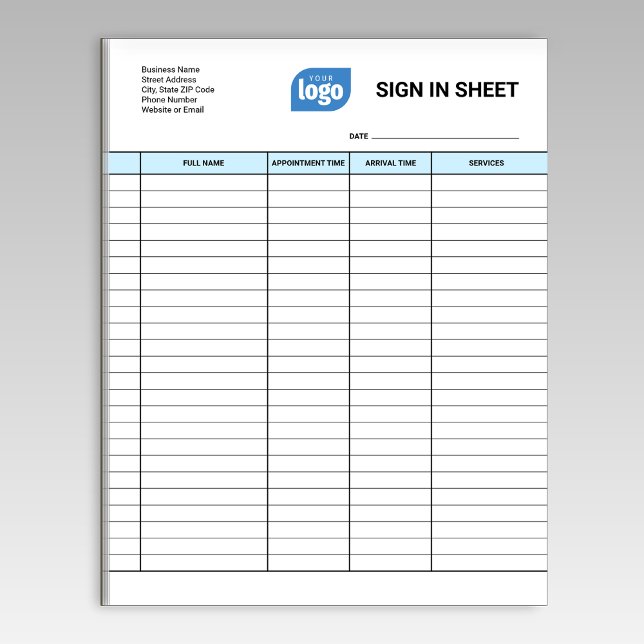 Business Client Sign In Sheet Template Notepad (Creator Uploaded)