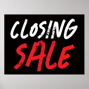 Business Closing Sale Sign, Retail Clearance Sale Poster