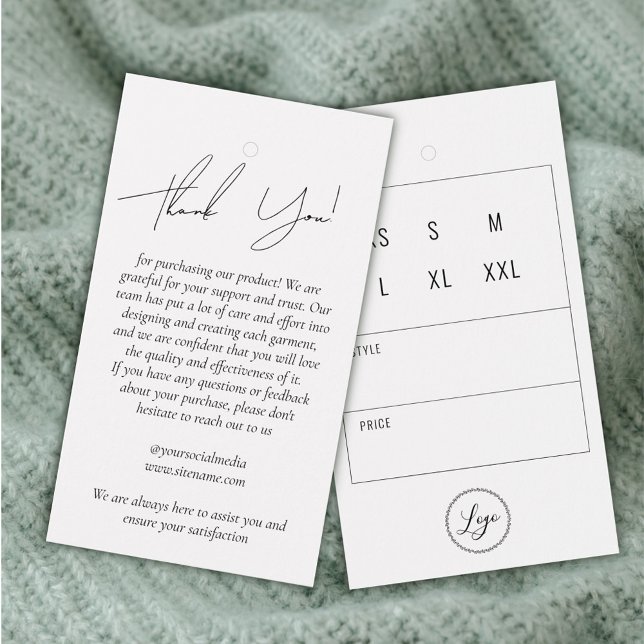 Business Clothing Thank You Hang Tag With Logo (Creator Uploaded)
