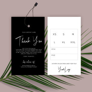 Business Clothing Thank You Logo Label Hang Tag