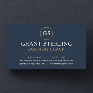 Business Coach Navy Blue Gold Luxury Card