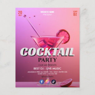 Business Cocktail Event Pink Sweet Party Flyer