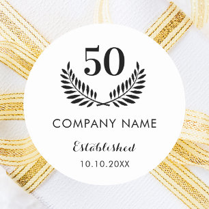 Business comapany name established year classic round sticker