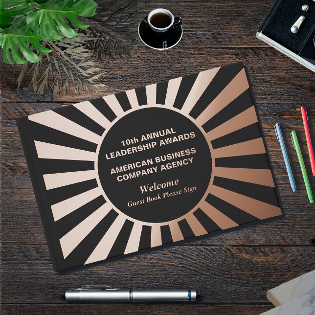 Business Company Awards Rose Gold Personalised Guest Book (Business Company Awards Rose Gold Personalized Guest Book great for your attendees to sign. )