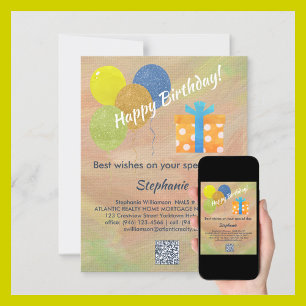 Business Company Birthday Card QR Code