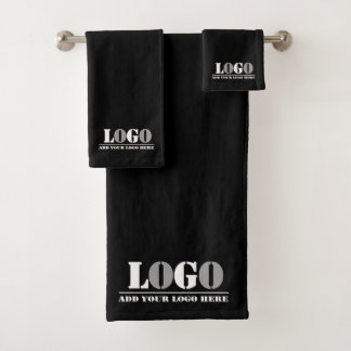 Business Company Black Create Your Own Picture   Bath Towel Set
