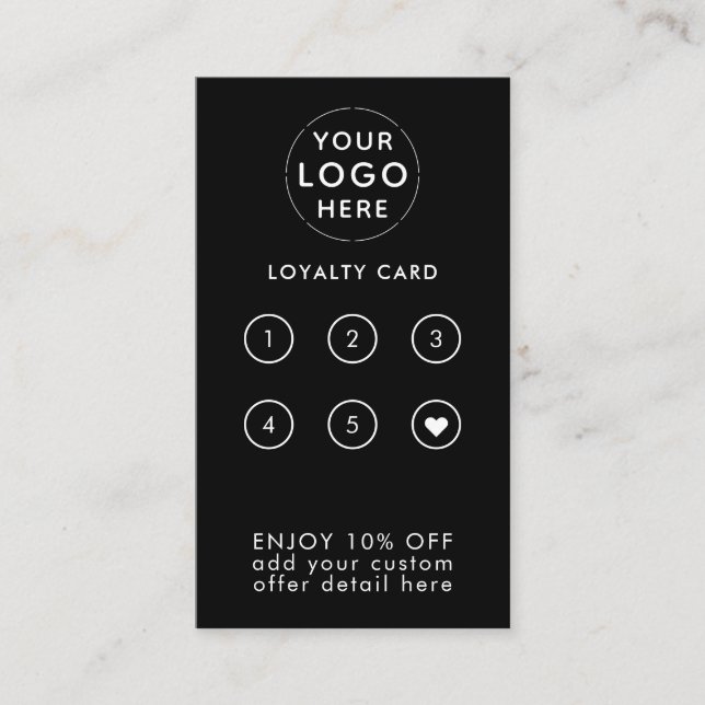 Business Company Corporate Logo Black Loyalty Card (Front)