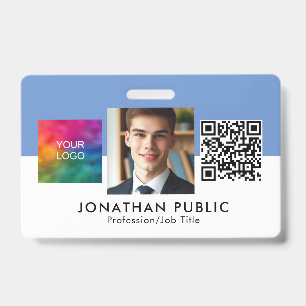 Business Company Corporate Logo QR Code Employee ID Badge