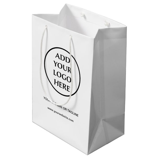 Business Company Corporate Professional Plain Logo Medium Gift Bag (Back Angled)