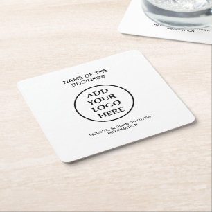 Business Company Corporate Professional Your Logo Square Paper Coaster