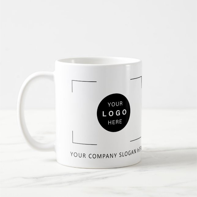 Business company custom logo branded coffee mug (Left)