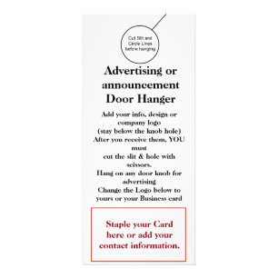 Business Company Door Hanger Brochure Flyer Hanger Rack Card