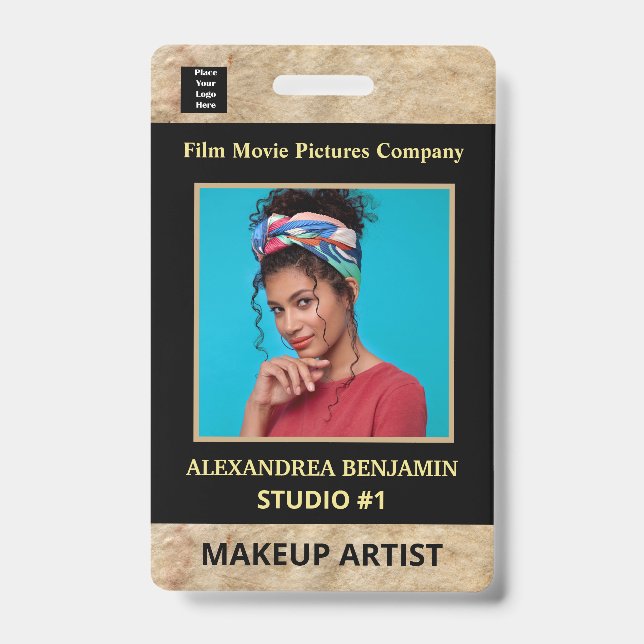  Business Company Employee Photo Logo Custom ID Badge (Front)