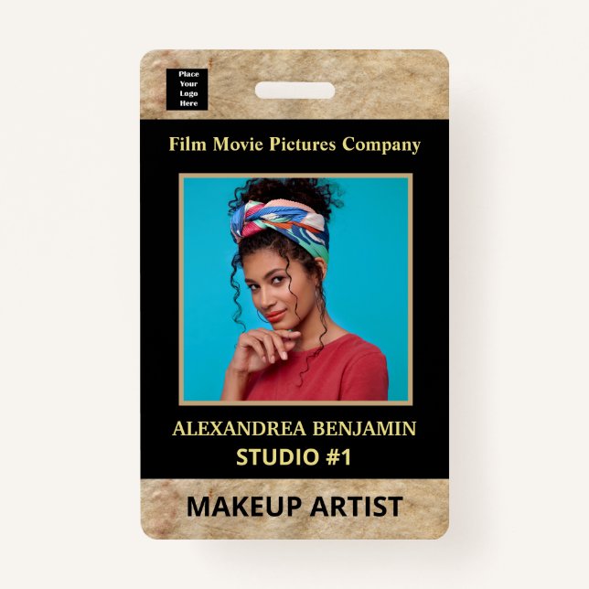  Business Company Employee Photo Logo Custom ID Badge (Front)