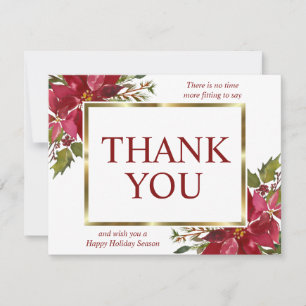 Business Company Holiday Christmas Thank You LOGO Card