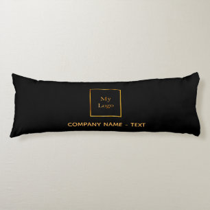 Business company logo black gold elegant body cushion