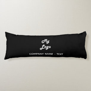 Business company logo black white elegant body cushion