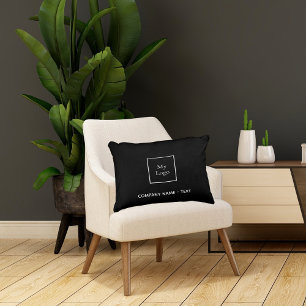 Business company logo black white elegant decorative cushion