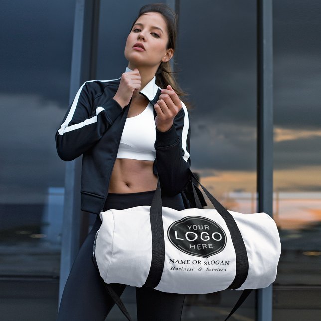 Business Company Logo Brand Modern Gym Swag Custom Duffle Bag (2 sizes to choose from. Edit to change to any color needed.)