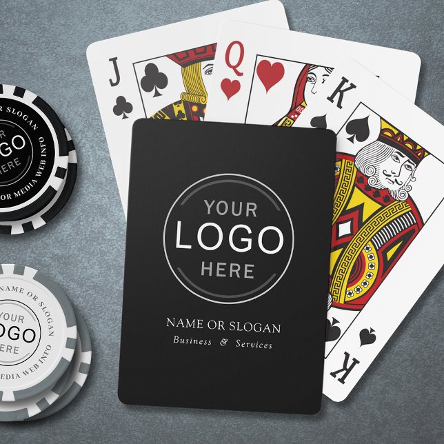 Business Company Logo Brand Modern Swag Promo Playing Cards (Poker chips sold separately.)