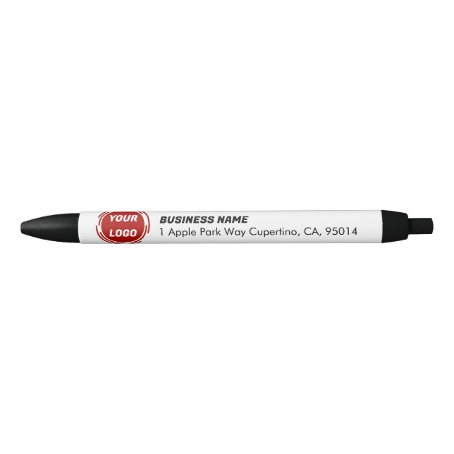 Business Company Logo CUSTOM Black Ink Pen (Front)