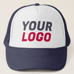 Business Company Logo CUSTOM Navy, Red, and White Trucker Hat
